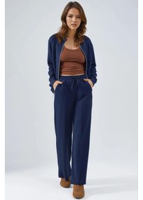 Modal Touch Rei&szlig;verschluss Sweatshirt & Ripp-Hosen Ko-Ord-Set