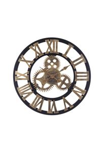Livingandhome Wanduhr, Gold, Holzwerkstoff, 58x4.5x58 cm, Dekoration, Uhren, Wanduhren
