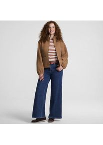 LANDS' END Boucl&eacute;-Fleecejacke in Petite-Gr&ouml;&szlig;e, Damen, size: petite, Braun, Polyester, by Lands' End