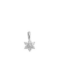 Lyomi Anh&auml;nger 585/- Wei&szlig;gold Blume 7 synth. Diam. 0,13ct.