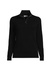 LANDS' END Kaschmir-Pullover mit Rei&szlig;verschluss f&uuml;r Damen in Petite-Gr&ouml;&szlig;e, Damen, size: petite, Schwarz, by Lands' End