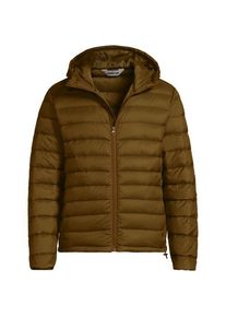 LANDS' END Ultraleichte verstaubare Daunen-Kapuzenjacke WANDERWEIGHT f&uuml;r Herren, Herren, size: regular, Braun, Polyester/Nylon, by Lands' End