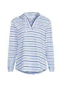 LANDS' END Flammgarn-Kapuzenshirt f&uuml;r Damen, Damen, size: regular, Blau, Baumwolle, by Lands' End