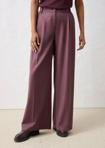 bonprix Bundfaltenhose aus weichem Woll-Mix, lila, Gr.36, moderne weite Bundfaltenhose aus weichem Woll-Mix