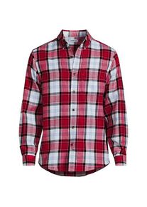 LANDS' END Flanellhemd Flagship, Classic Fit f&uuml;r Herren, Herren, size: regular, Rot, Baumwolle/Baumwoll-Mischung/Polyester-Mischung, by Lands' End