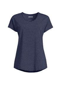 LANDS' END Shirt aus Baumwolle/Modal-Mix mit Ballett-Ausschnitt f&uuml;r Damen, Damen, size: regular, Blau, Baumwolle Modal, by Lands' End