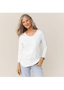 LANDS' END Flie&szlig;endes Shirt mit Ballettausschnitt in Petite-Gr&ouml;&szlig;e f&uuml;r Damen n Plus-Gr&ouml;&szlig;e, Damen, size: plus, Wei&szlig;, Elasthan/Baumwoll-Mischung, by Lands' End