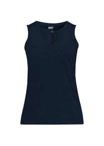 LANDS' END Supima-Top mit Keyhole-Ausschnitt f&uuml;r Damen, Damen, size: regular, Blau, Baumwolle, by Lands' End