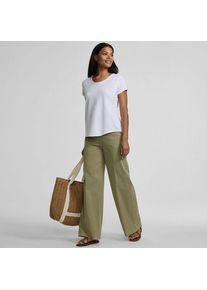 LANDS' END Shirt aus Baumwolle/Modal-Mix mit Ballett-Ausschnitt f&uuml;r Damen, Damen, size: regular, Wei&szlig;, Baumwolle Modal, by Lands' End