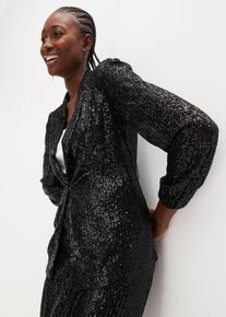 bonprix Paillettenblazer, schwarz, Gr.36, Zeitloser Pailletten-Blazer ohne Verschluss