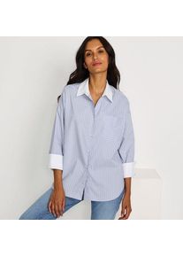 LANDS' END Langarm-Hemdbluse f&uuml;r Damen, Damen, size: regular, Blau, Baumwolle/Polyester-Mischung, by Lands' End
