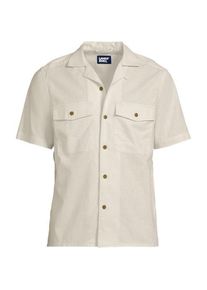 LANDS' END Kurzarmhemd aus Baumwoll-/Leinenmix f&uuml;r Herren, Herren, size: regular, Elfenbein, Leinen/Baumwoll-Mischung, by Lands' End