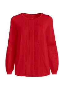 LANDS' END Biesenshirt aus Baumwoll/Modalmix f&uuml;r Damen, Damen, size: regular, Rot, Baumwoll-Mischung/Viskose-Mischung, by Lands' End
