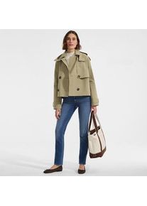 LANDS' END Kurzer Trenchcoat mit Kapuze f&uuml;r Damen in Petite-Gr&ouml;&szlig;e, Damen, size: petite, Gr&uuml;n, by Lands' End