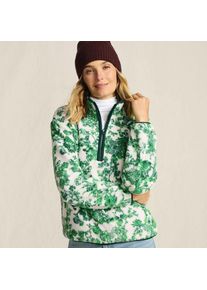 LANDS' END Teddy-Pullover mit Rei&szlig;verschluss Gemustert f&uuml;r Damen, Damen, size: regular, Gr&uuml;n, Polyester, by Lands' End