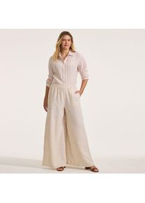LANDS' END Premium Reinleinen-Palazzohose f&uuml;r Damen, Damen, size: regular, Elfenbein, Leinen, by Lands' End