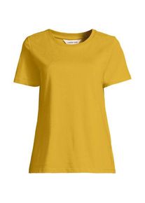 LANDS' END Supima T-Shirt mit Rundhalsausschnitt in Plus-Gr&ouml;&szlig;e f&uuml;r Damen, Damen, size: plus, Gelb, Baumwolle, by Lands' End