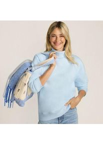 LANDS' END Serious Sweats Rollkragenpullover f&uuml;r Damen, Damen, size: regular, Blau, Baumwoll-Mischung/Polyester-Mischung, by Lands' End