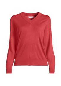 LANDS' END CashTouch Pullover mit V-Ausschnitt f&uuml;r Damen, Damen, size: regular, Orange, Polyacryl, by Lands' End