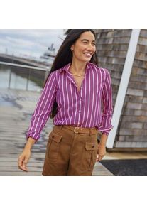 LANDS' END B&uuml;gelfreie Baumwoll-Bluse, Damen, size: regular, Pink, Baumwolle, by Lands' End
