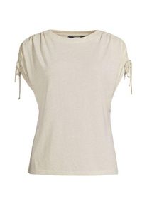 LANDS' END Leinenmix-Shirt mit geraffter Schulter f&uuml;r Damen, Damen, size: regular, Beige, Leinen/Viskose, by Lands' End