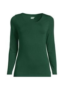 LANDS' END Baumwolle/Modal-Shirt mit Ballett-Ausschnitt f&uuml;r Damen, Damen, size: regular, Gr&uuml;n, Baumwolle Modal, by Lands' End