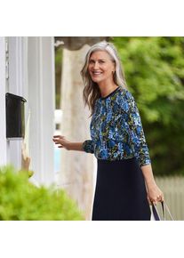 LANDS' END Lang&auml;rmeliges Supima-Shirt mit Rundausschnitt f&uuml;r Damen, Damen, size: regular, Blau, by Lands' End