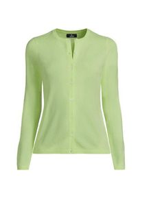 LANDS' END Kaschmir-Cardigan mit rundem Ausschnitt, Damen, size: regular, Gr&uuml;n, Kaschmir, by Lands' End