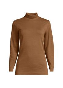 LANDS' END Stehkragen-Shirt in Petite-Gr&ouml;&szlig;e, Damen, size: petite, Beige, Baumwolle, by Lands' End