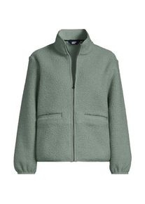LANDS' END Boucl&eacute;-Fleecejacke, Damen, size: regular, Gr&uuml;n, Polyester, by Lands' End