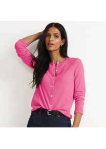 LANDS' END Kaschmir-Cardigan mit rundem Ausschnitt, Damen, size: regular, Pink, Kaschmir, by Lands' End