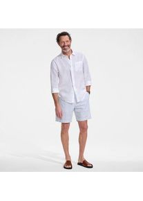 LANDS' END Classic Fit Seersucker-Shorts mit Dehnbund f&uuml;r Herren, Herren, size: regular, Blau, Baumwoll-Mischung, by Lands' End