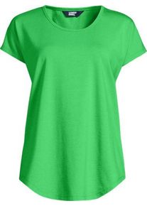 LANDS' END Shirt aus Baumwolle/Modal-Mix mit Ballettausschnitt f&uuml;r Damen, Damen, size: regular, Gr&uuml;n, Baumwolle/Baumwoll-Mischung/Baumwolle Modal, by Lands' End