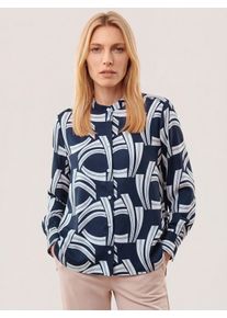 Walbusch Bluse mit Stehkragen Baumwollsatin