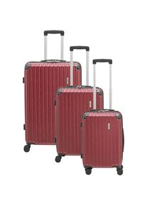 Novel Reisekofferset, Weinrot, Metall, Kunststoff, Textil, 3-teilig, Bsci, 360&deg;-Rollensystem, TSA-Schloss, Tragehenkel, verstellbarer Schultergurt, Netzfach, Freizeit, Koffer & Taschen, Reisekoffer-Sets
