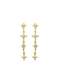 Luxenter Ohrringe aus 925er Sterlingsilber mit funkelnden Zirkonia-Steinen, 18 Karat Gold-Finish &ndash; Holis
