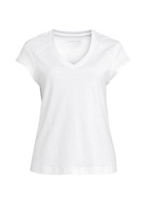 LANDS' END Supima-Shirt mit V-Ausschnitt und Kapp&auml;rmeln f&uuml;r Damen, Damen, size: regular, Wei&szlig;, Baumwolle, by Lands' End