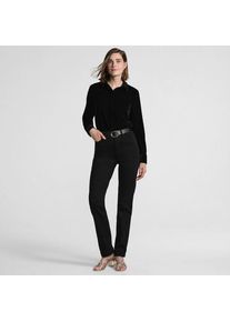 LANDS' END Samtbluse f&uuml;r Damen, Damen, size: regular, Schwarz, Polyester, by Lands' End