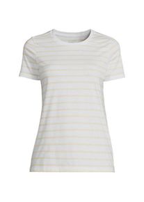 LANDS' END Supima Kurzarm-Shirt mit rundem Ausschnitt f&uuml;r Damen, Damen, size: regular, Beige, Baumwolle, by Lands' End
