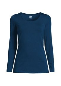 LANDS' END Baumwolle/Modal-Shirt mit Ballett-Ausschnitt f&uuml;r Damen, Damen, size: regular, Blau, Baumwolle Modal, by Lands' End