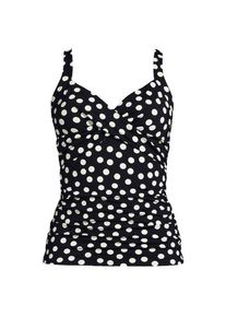 LANDS' END Tankinitop CHLORRESISTENT mit V-Ausschnitt f&uuml;r Damen in E-Cup, Damen, size: regular, Schwarz, Nylon-Mischung, by Lands' End
