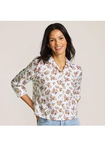 LANDS' END Kurze, b&uuml;gelfreie Hemdbluse f&uuml;r Damen, Damen, size: regular, Wei&szlig;, Baumwolle, by Lands' End