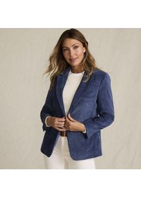 LANDS' END Stretchcord-Blazer f&uuml;r Damen, Damen, size: regular, Blau, Polyester/Nylon/Polyester-Mischung, by Lands' End