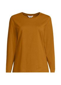 LANDS' END Lang&auml;rmeliges Supima-Shirt mit Rundausschnitt f&uuml;r Damen in Plus-Gr&ouml;&szlig;e, Damen, size: plus, Gelb, by Lands' End