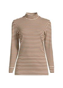 LANDS' END Stehkragen-Shirt in Petite-Gr&ouml;&szlig;e, Damen, size: petite, Braun, Baumwolle, by Lands' End