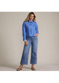 LANDS' END Recover Culotte-Jeans High Waist, Damen, size: regular, Blau, Baumwolle/Elasthan, by Lands' End