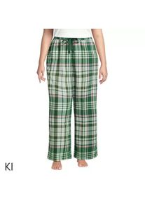 LANDS' END Pyjamahose aus reinem Baumwoll-Flanell f&uuml;r Damen in Plus-Gr&ouml;&szlig;e, Damen, size: plus, Gr&uuml;n, Baumwolle, by Lands' End