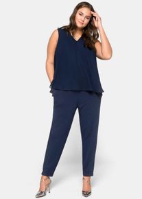 sheego Gro&szlig;e Gr&ouml;&szlig;en Jumpsuit im Lagenlook, marine, Gr&ouml;&szlig;e 46 - Damen