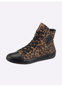 Andrea Conti sheego Gro&szlig;e Gr&ouml;&szlig;en Sneaker, schwarz-braun-leo, Gr&ouml;&szlig;e 40 - Damen