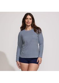 LANDS' END Schnelltrocknendes UPF 50 Sonnenschutz-Badeshirt f&uuml;r Damen in Plus-Gr&ouml;&szlig;e, Damen, size: plus, Blau, Nylon-Mischung, by Lands' End